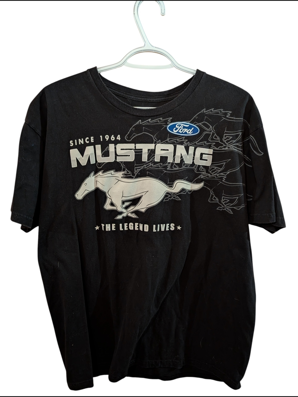 Ford Black Mustang Graphic Short Sleeve Tee